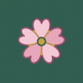 Jack's profile picture: the eunni.dev sakura blossom on a green square, dithered the way a 2006 upload would be.