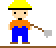 A construction worker digging